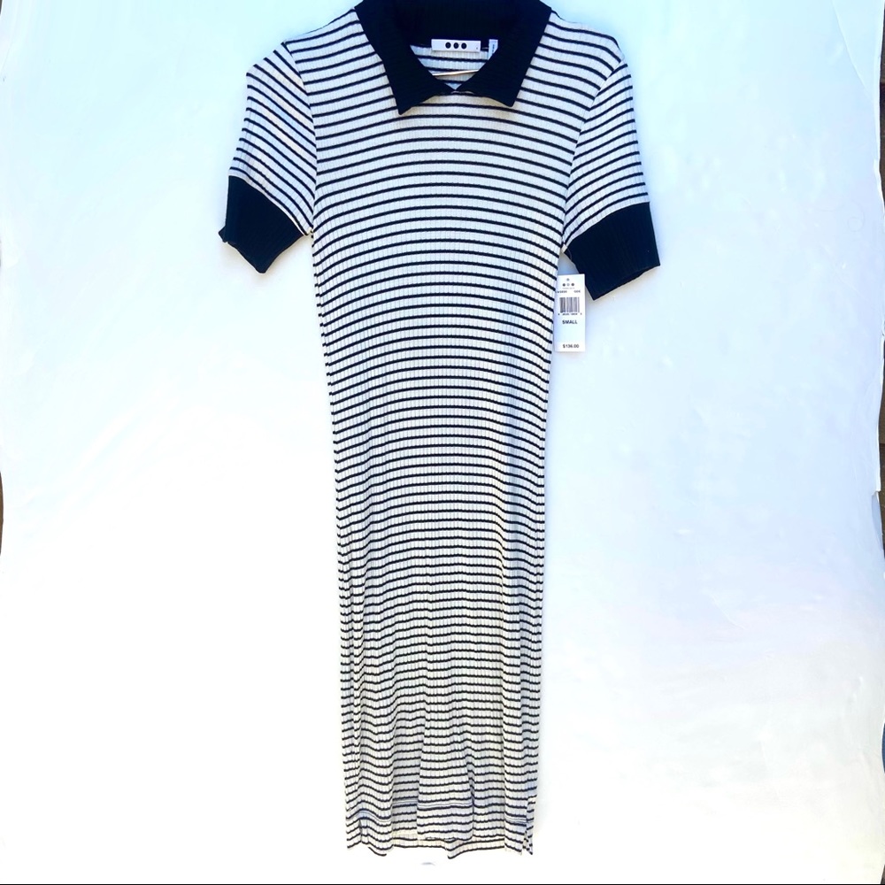 Three Dots Striped Midi Dress
